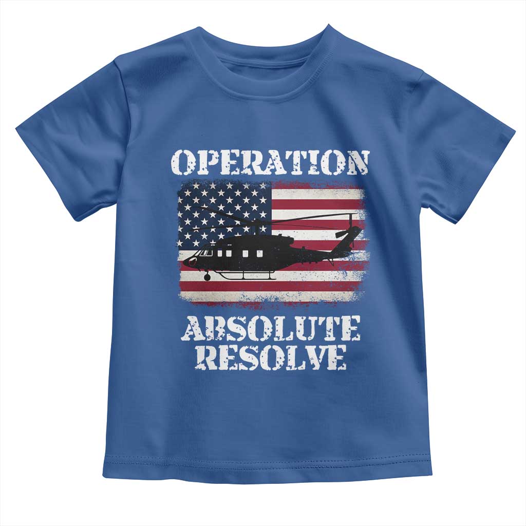 Operation Absolute Resolve Toddler T Shirt US Military Extraction Mission American Flag TS02 Royal Blue Print Your Wear