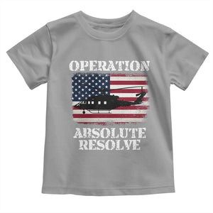 Operation Absolute Resolve Toddler T Shirt US Military Extraction Mission American Flag TS02 Sport Gray Print Your Wear
