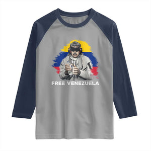 Free Venezuela Maduro Raglan Shirt Political Satire TS02 Sport Gray Navy Print Your Wear