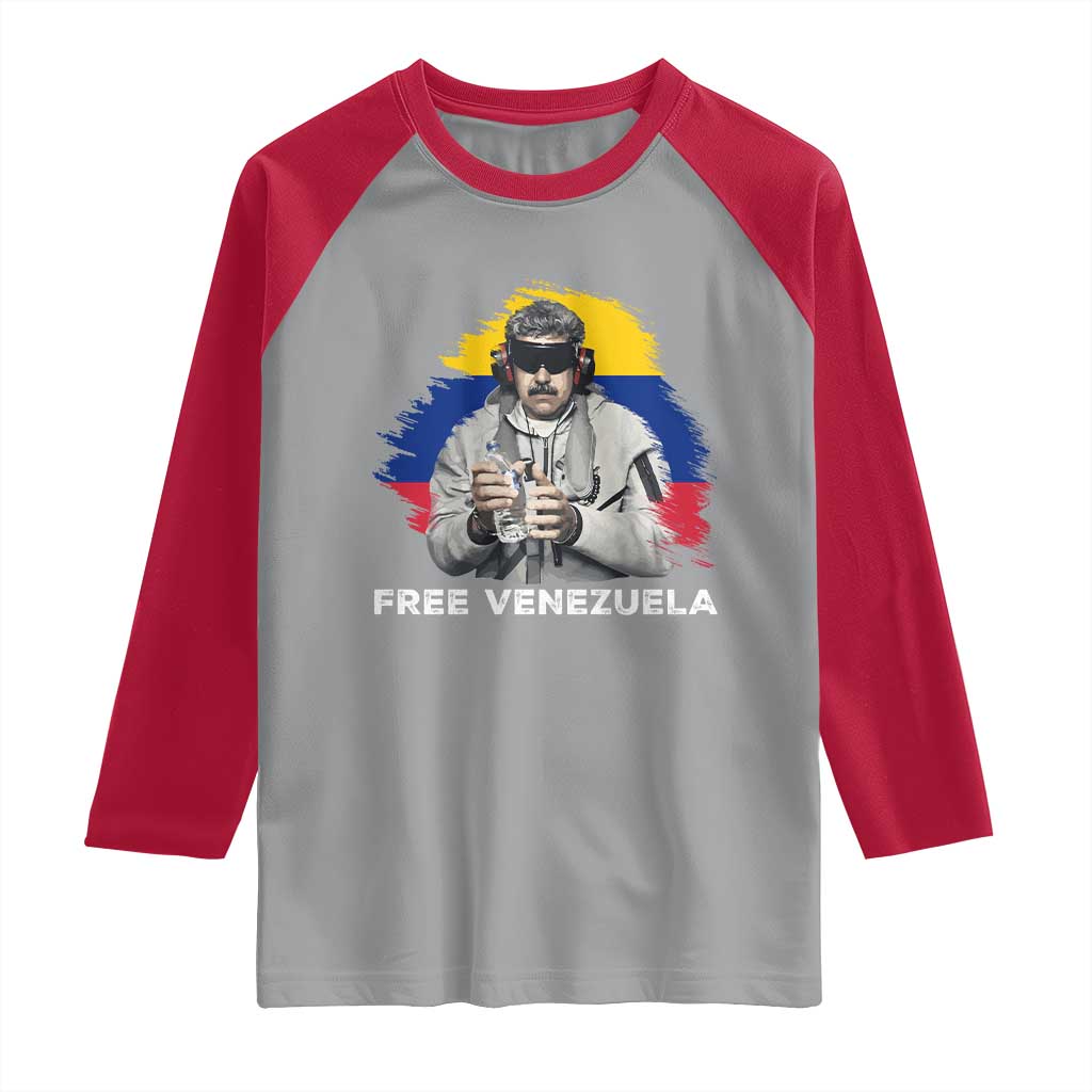 Free Venezuela Maduro Raglan Shirt Political Satire TS02 Sport Gray Red Print Your Wear