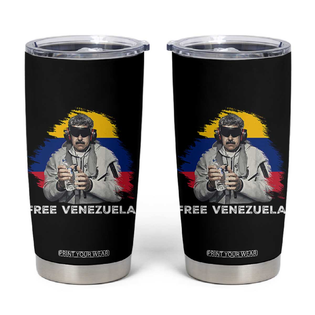 Free Venezuela Maduro Tumbler Cup Political Satire TS02 Black Print Your Wear
