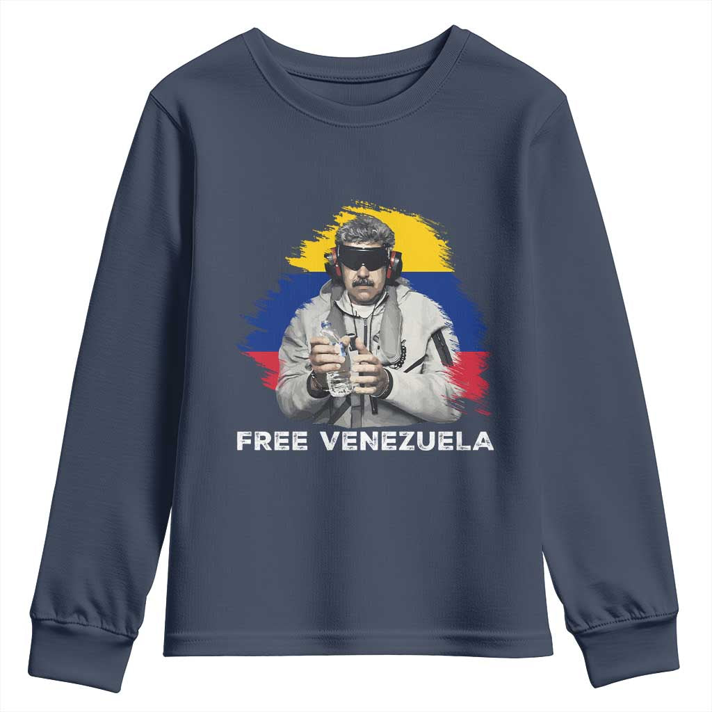Free Venezuela Maduro Youth Sweatshirt Political Satire TS02 Navy Print Your Wear