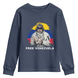 Free Venezuela Maduro Youth Sweatshirt Political Satire TS02 Navy Print Your Wear