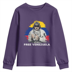 Free Venezuela Maduro Youth Sweatshirt Political Satire TS02 Purple Print Your Wear