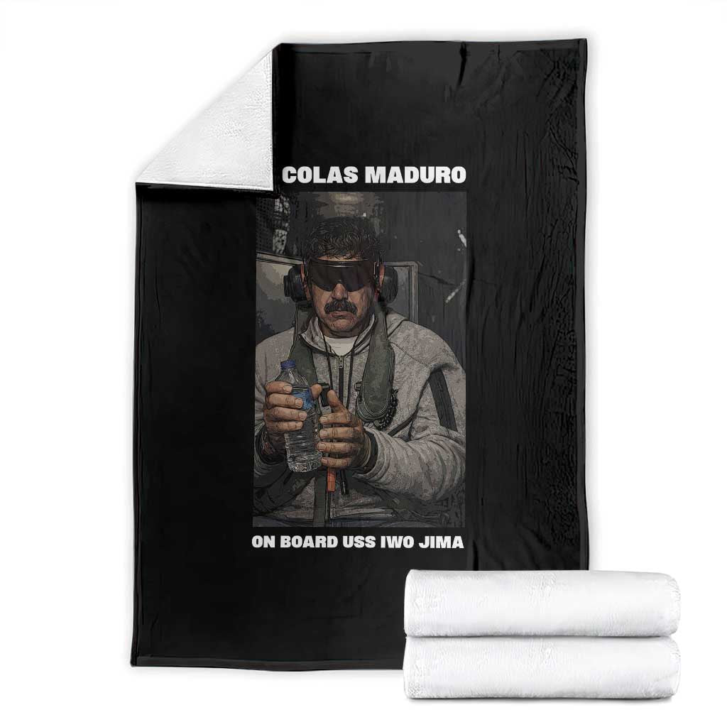 Maduro Captured Meme Throw Blanket On Board USS Iwo Jima Political Satire TS02 Black Print Your Wear