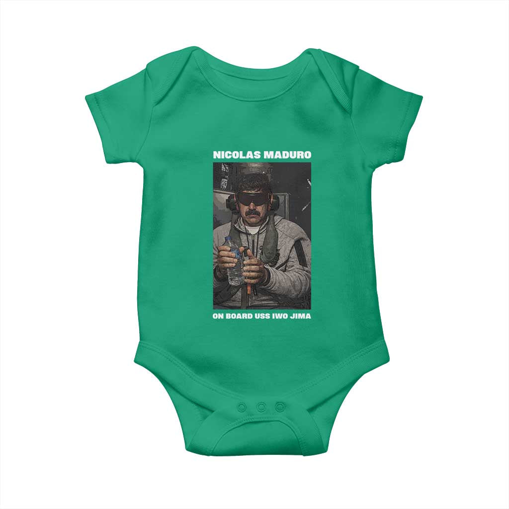 Maduro Captured Meme Baby Onesie On Board USS Iwo Jima Political Satire TS02 Irish Green Print Your Wear