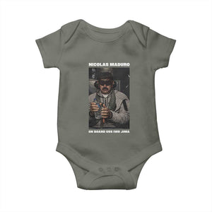 Maduro Captured Meme Baby Onesie On Board USS Iwo Jima Political Satire TS02 Military Green Print Your Wear