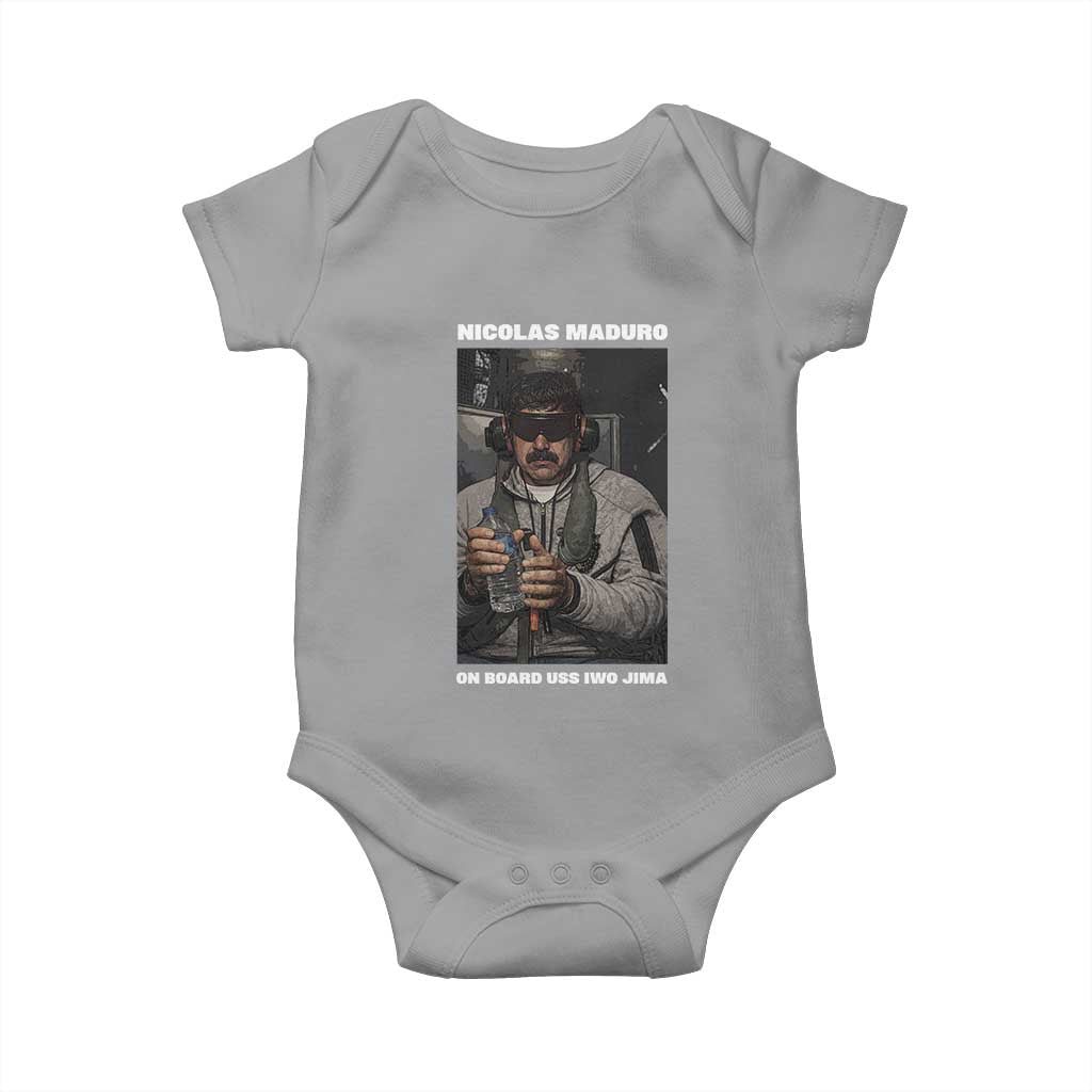 Maduro Captured Meme Baby Onesie On Board USS Iwo Jima Political Satire TS02 Sport Gray Print Your Wear