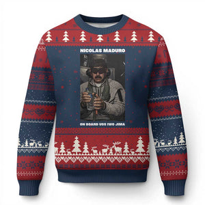 Maduro Captured Meme Ugly Christmas Sweater On Board USS Iwo Jima Political Satire TS02 Navy Red Print Your Wear