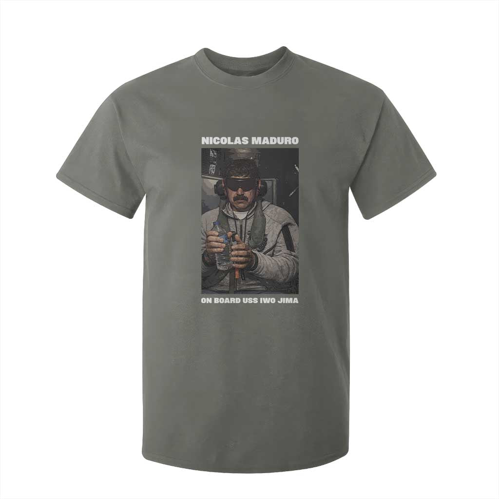 Maduro Captured Meme T Shirt For Kid On Board USS Iwo Jima Political Satire TS02 Military Green Print Your Wear