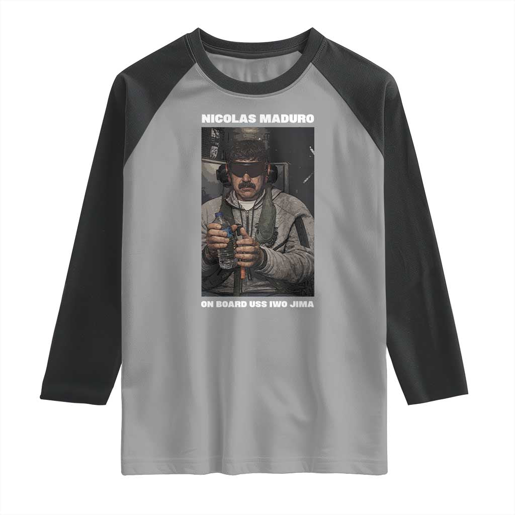 Maduro Captured Meme Raglan Shirt On Board USS Iwo Jima Political Satire TS02 Sport Gray Black Print Your Wear