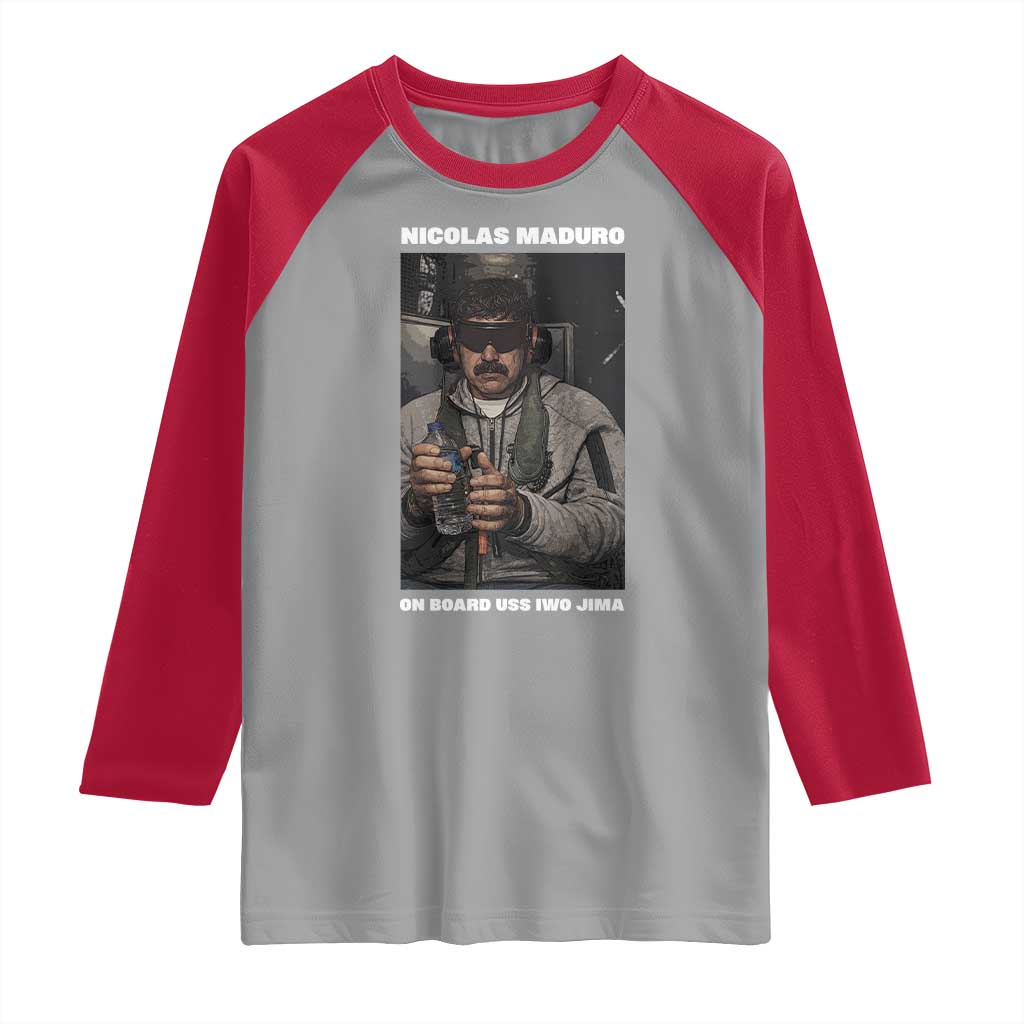 Maduro Captured Meme Raglan Shirt On Board USS Iwo Jima Political Satire TS02 Sport Gray Red Print Your Wear