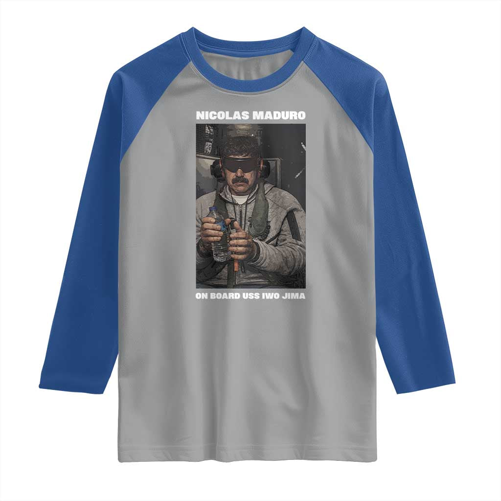 Maduro Captured Meme Raglan Shirt On Board USS Iwo Jima Political Satire TS02 Sport Gray Royal Print Your Wear