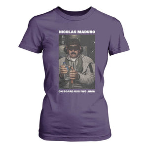 Maduro Captured Meme T Shirt For Women On Board USS Iwo Jima Political Satire TS02 Purple Print Your Wear