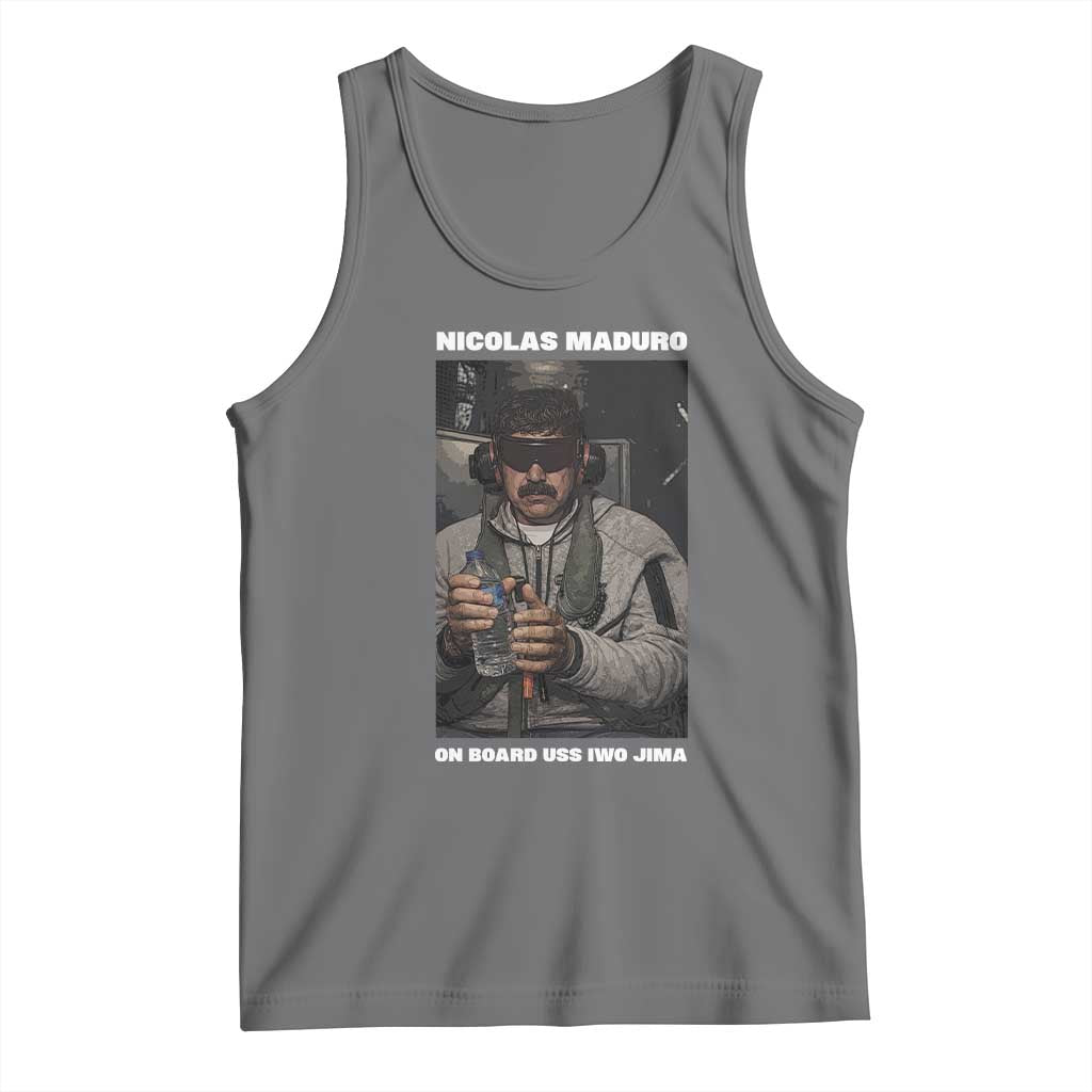 Maduro Captured Meme Tank Top On Board USS Iwo Jima Political Satire TS02 Black Heather Print Your Wear