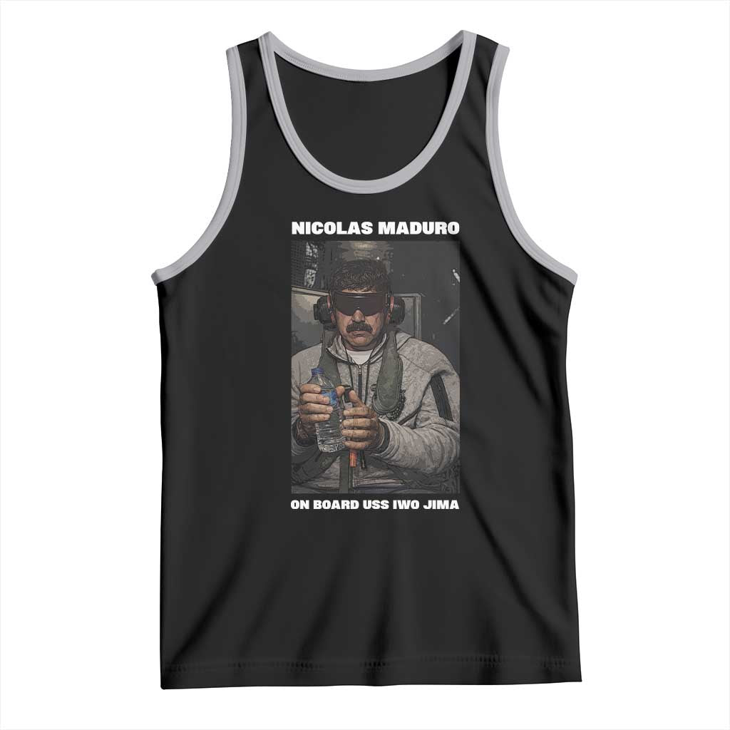 Maduro Captured Meme Tank Top On Board USS Iwo Jima Political Satire TS02 Black Athletic Heather Print Your Wear