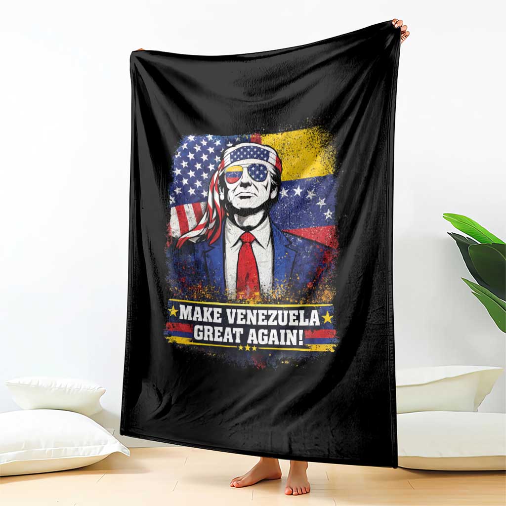 Make Venezuela Great Again Throw Blanket Patriotic Trump American Venezuelan Flags TS02 Print Your Wear