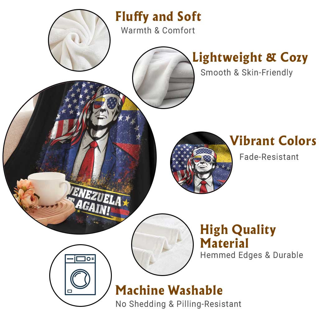 Make Venezuela Great Again Throw Blanket Patriotic Trump American Venezuelan Flags TS02 Print Your Wear