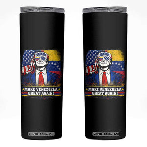 Make Venezuela Great Again Skinny Tumbler Patriotic Trump American Venezuelan Flags TS02 Black Print Your Wear