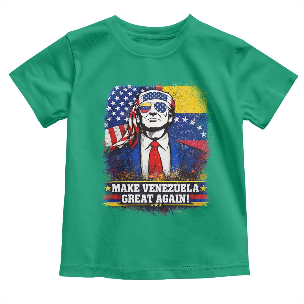 Make Venezuela Great Again Toddler T Shirt Patriotic Trump American Venezuelan Flags TS02 Irish Green Print Your Wear