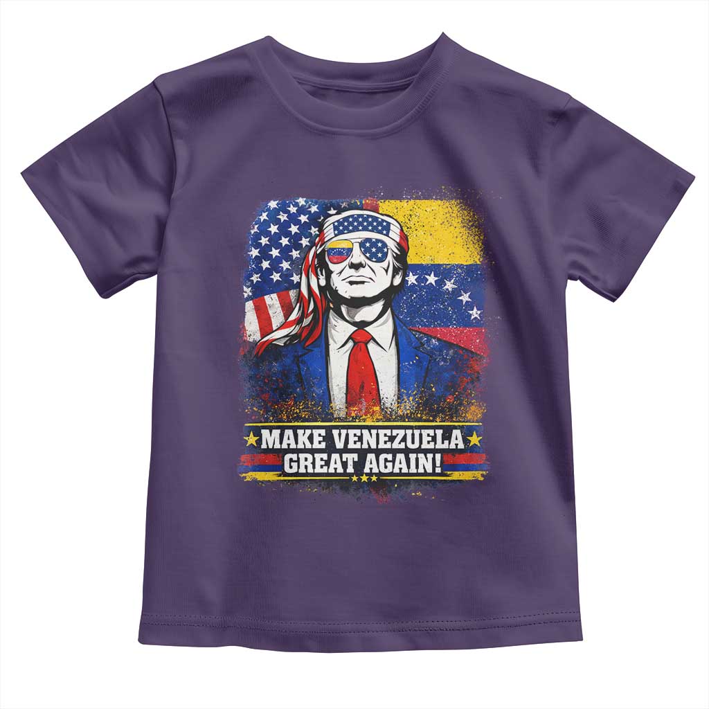 Make Venezuela Great Again Toddler T Shirt Patriotic Trump American Venezuelan Flags TS02 Purple Print Your Wear