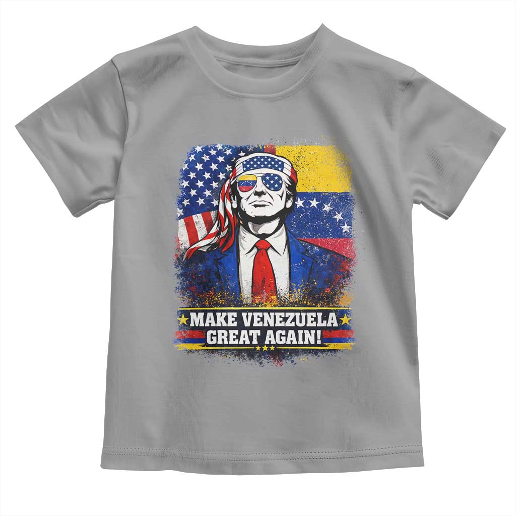 Make Venezuela Great Again Toddler T Shirt Patriotic Trump American Venezuelan Flags TS02 Sport Gray Print Your Wear