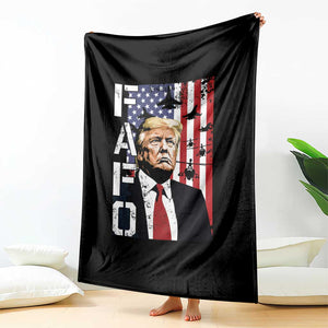 Patriotic Trump American Flag and Fighter Jet Graphic Throw Blanket TS02 Print Your Wear