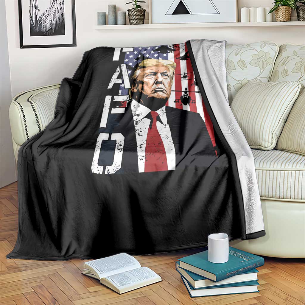 Patriotic Trump American Flag and Fighter Jet Graphic Throw Blanket TS02 Print Your Wear