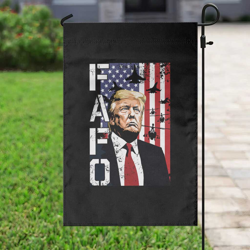 Patriotic Trump American Flag and Fighter Jet Graphic Garden Flag TS02 Print Your Wear
