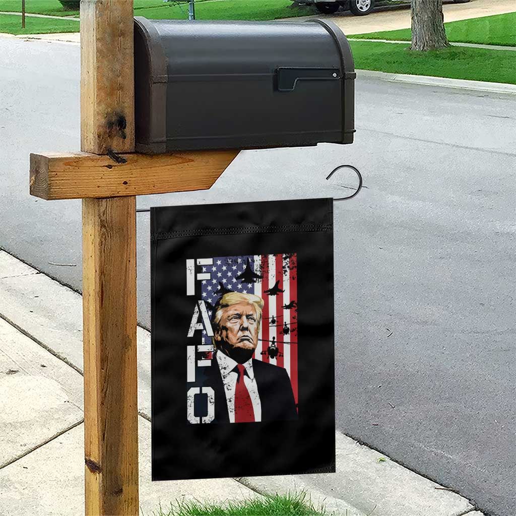 Patriotic Trump American Flag and Fighter Jet Graphic Garden Flag TS02 Print Your Wear