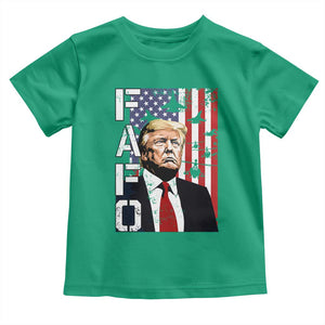 Patriotic Trump American Flag and Fighter Jet Graphic Toddler T Shirt TS02 Irish Green Print Your Wear