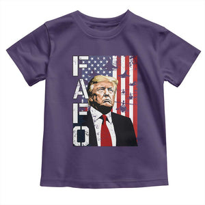 Patriotic Trump American Flag and Fighter Jet Graphic Toddler T Shirt TS02 Purple Print Your Wear