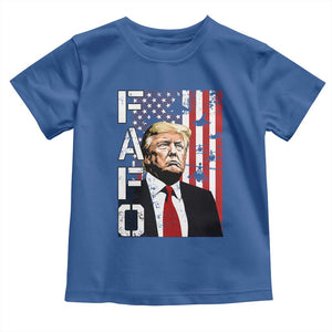 Patriotic Trump American Flag and Fighter Jet Graphic Toddler T Shirt TS02 Royal Blue Print Your Wear