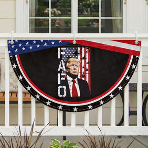 American Trump American Flag and Fighter Jet Graphic Patriotic Fan Flag