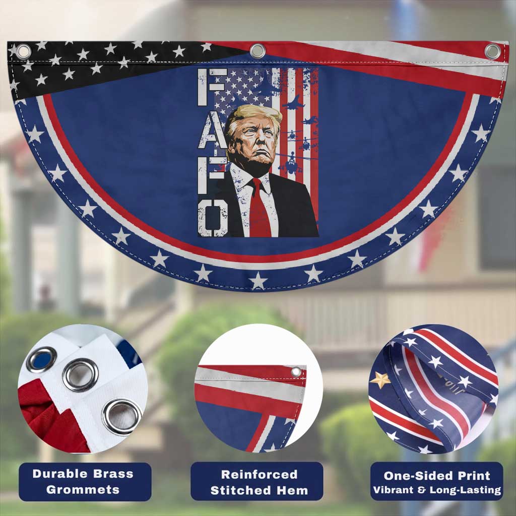 American Trump American Flag and Fighter Jet Graphic Patriotic Fan Flag