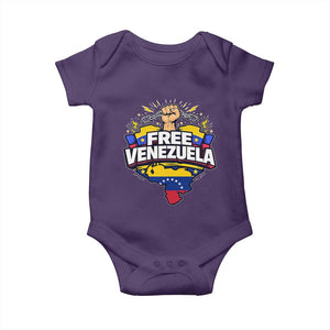 Free Venezuela Raised Fist Baby Onesie Libre Venezuelan Flag Map Liberation TS02 Purple Print Your Wear