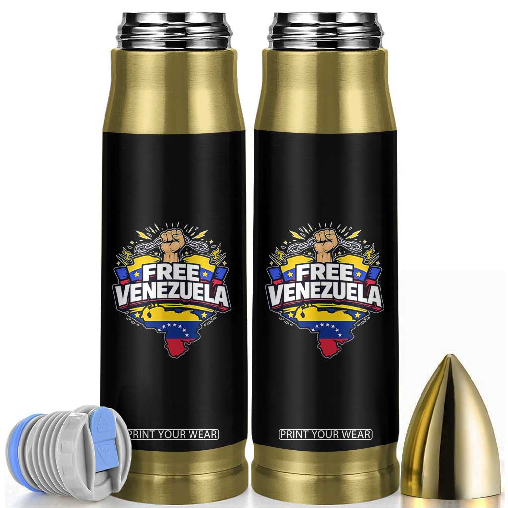 Free Venezuela Raised Fist Bullet Tumbler Libre Venezuelan Flag Map Liberation TS02 Black Print Your Wear