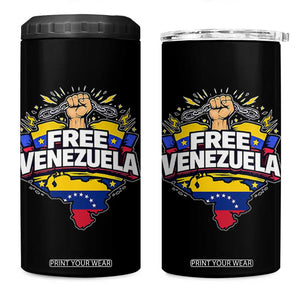 Free Venezuela Raised Fist 4 in 1 Can Cooler Tumbler Libre Venezuelan Flag Map Liberation TS02 One Size: 16 oz Black Print Your Wear