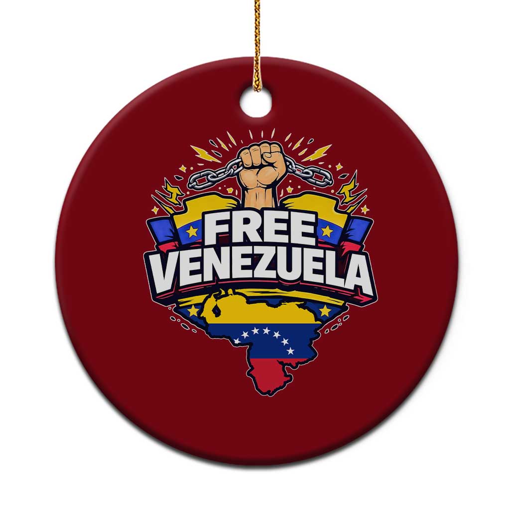 Free Venezuela Raised Fist Ceramic Ornament Libre Venezuelan Flag Map Liberation TS02 1pc Red Print Your Wear
