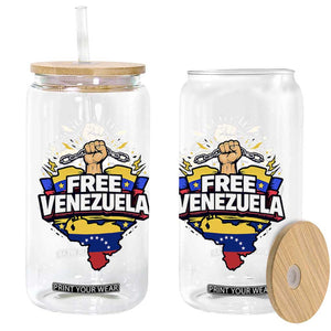 Free Venezuela Raised Fist Glass Can Libre Venezuelan Flag Map Liberation TS02 Print Your Wear