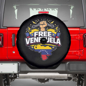 Free Venezuela Raised Fist Spare Tire Cover Libre Venezuelan Flag Map Liberation TS02 Black Print Your Wear