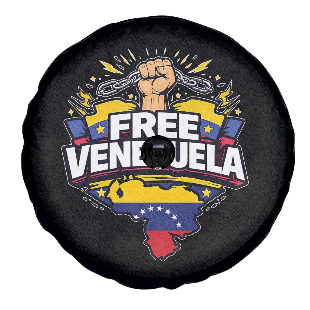 Free Venezuela Raised Fist Spare Tire Cover Libre Venezuelan Flag Map Liberation TS02 Print Your Wear