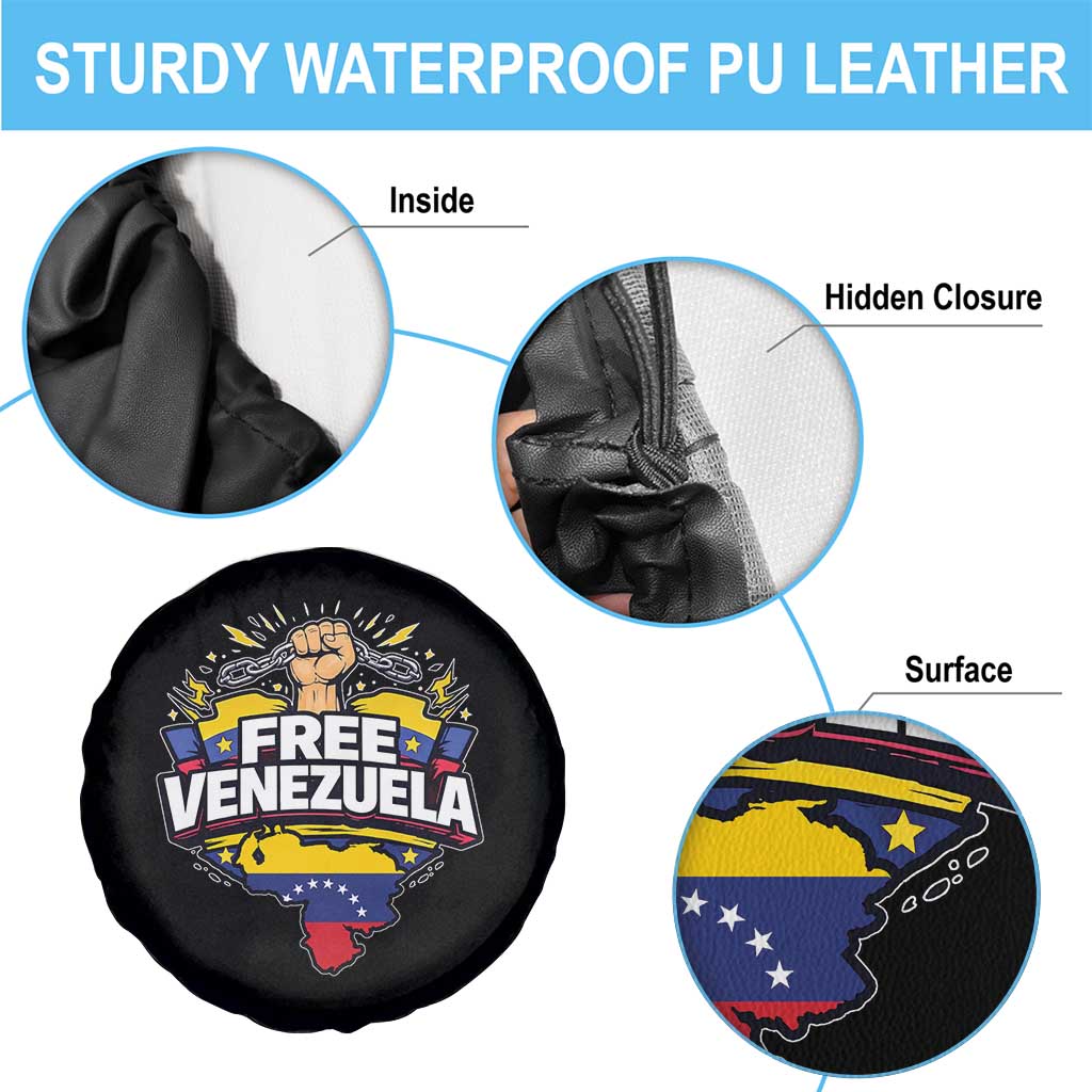 Free Venezuela Raised Fist Spare Tire Cover Libre Venezuelan Flag Map Liberation TS02 Print Your Wear