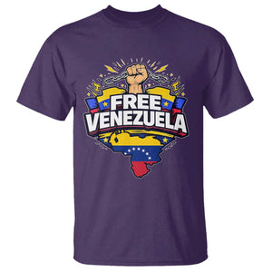 Free Venezuela Raised Fist T Shirt Libre Venezuelan Flag Map Liberation TS02 Purple Print Your Wear