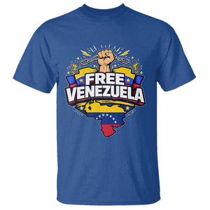Free Venezuela Raised Fist T Shirt Libre Venezuelan Flag Map Liberation TS02 Royal Blue Print Your Wear
