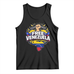 Free Venezuela Raised Fist Tank Top Libre Venezuelan Flag Map Liberation TS02 Black Print Your Wear