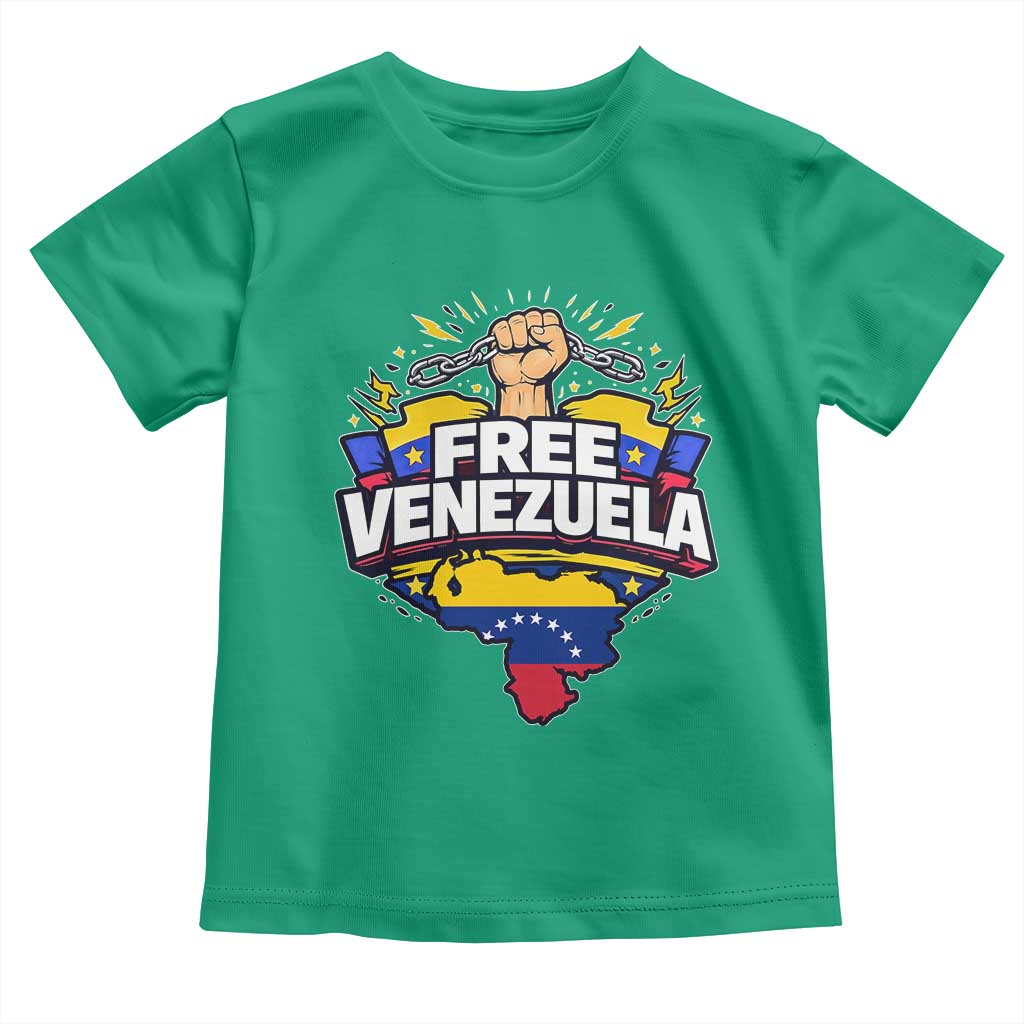Free Venezuela Raised Fist Toddler T Shirt Libre Venezuelan Flag Map Liberation TS02 Irish Green Print Your Wear