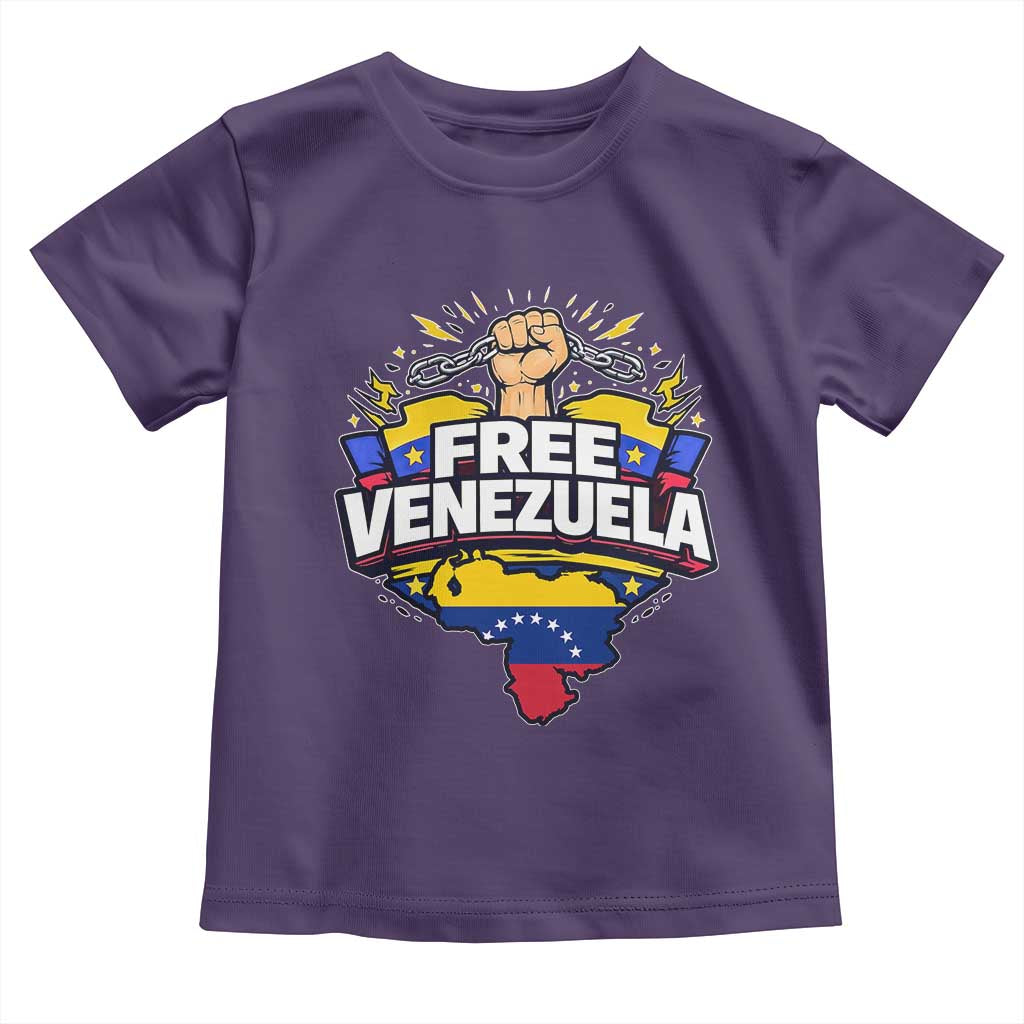 Free Venezuela Raised Fist Toddler T Shirt Libre Venezuelan Flag Map Liberation TS02 Purple Print Your Wear