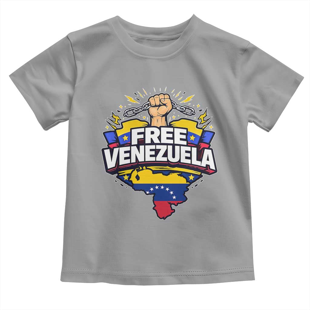 Free Venezuela Raised Fist Toddler T Shirt Libre Venezuelan Flag Map Liberation TS02 Sport Gray Print Your Wear