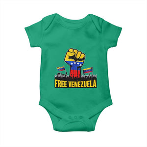 Free Venezuela Flag Baby Onesie Raised Fist Resistance for Liberation Supporters TS02 Irish Green Print Your Wear